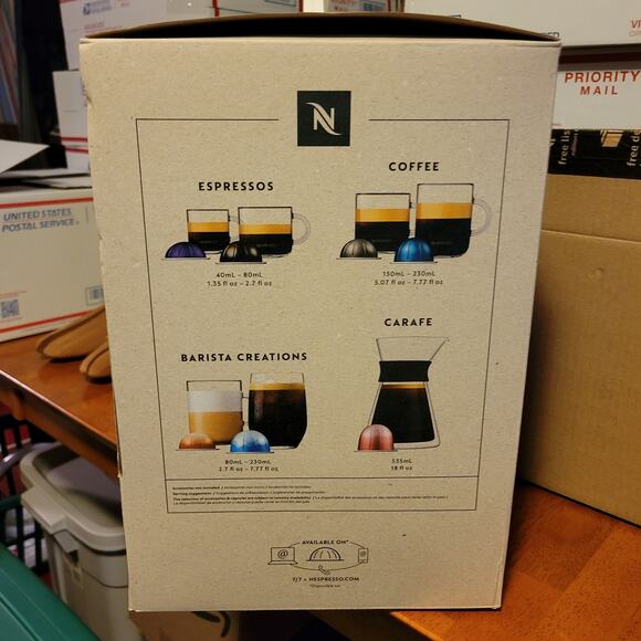 Nespresso Vertuo Next Espresso Coffee Maker Machine Matte Black Chrome - Picture 8 of 10